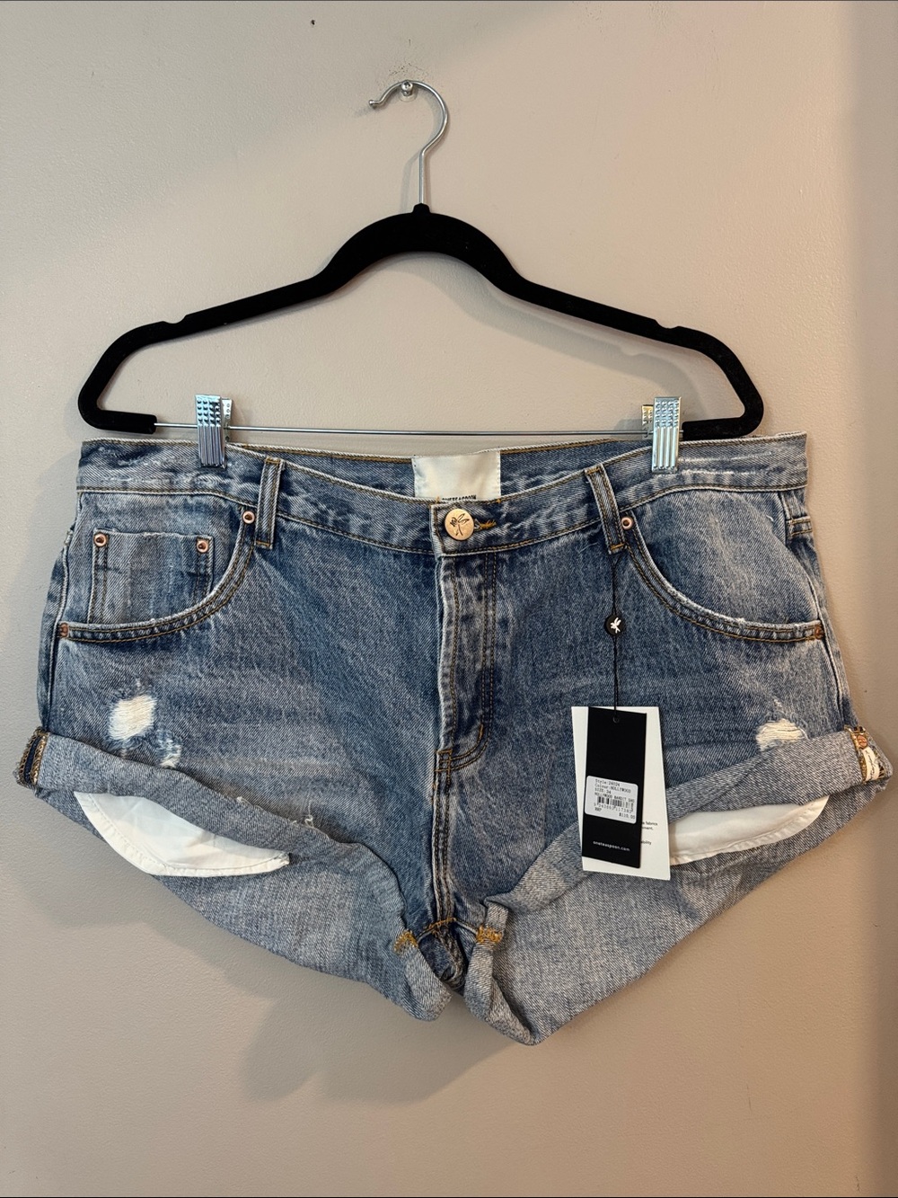 NWT One Teaspoon Hollywood Bandit Denim Shorts Size 34
